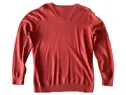 Vorschaubild 2 von Pullover Herren XL Rot V-Ausschnitt Baumwolle Casual