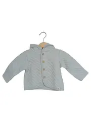 Vorschaubild 1 von RABBIT & BEAR Baby Steppjacke Gr. 80 12M Bio-Baumwolle Grau Kapuze