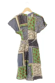 Vorschaubild 2 von Damen Freizeitkleid Wickelkleid Gr. 32;XXS Mehrfarbig Baumwolle Floral