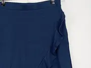 Vorschaubild 5 von EDC Damen Wickelrock Gr. 36/S Rüschen Blau Feminin Midirock