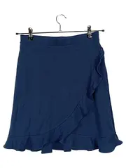 Vorschaubild 1 von EDC Damen Wickelrock Gr. 36/S Rüschen Blau Feminin Midirock