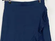 Vorschaubild 4 von EDC Damen Wickelrock Gr. 36/S Rüschen Blau Feminin Midirock