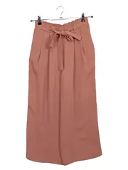Vorschaubild 1 von Basic Damen Culotte Stoffhose Rosa Gr. S 36 Paperbag Schleife