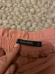 Vorschaubild 2 von Basic Damen Culotte Stoffhose Rosa Gr. S 36 Paperbag Schleife