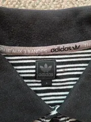 Vorschaubild 2 von Herren Poloshirt Gestreift Schwarz Gr. 46 S Kurzarm Baumwolle