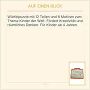 Vorschaubild 3 von Würfelpuzzle Kinder der Welt 12 Würfel 6 Motive ab 4 Jahre im Koffer