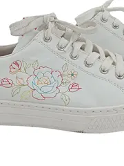 Vorschaubild 3 von Damen Sneaker low Gr. 39 Weiß mit Blumenmuster Stickerei