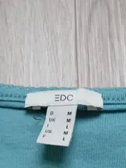 Vorschaubild 6 von Damen Langarmshirt V-Ausschnitt Türkis Gr. M Bio-Baumwolle