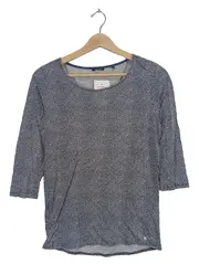 Vorschaubild 1 von Damen T-Shirt 3/4-Arm Blau Gepunktet Gr. S 36 Modal