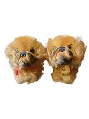 Vorschaubild 1 von Vintage Hund Kuscheltier Pekinese Plüsch Tierfigur Beige 8cm