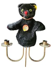 Vorschaubild 1 von Handpuppe Panther Schwarze Katze Vintage Spielzeug 22 cm