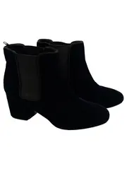 Vorschaubild 1 von Stiefelette Damen 40 Schwarz Samt Elegant Chelsea Boots Blockabsatz 7cm