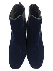Vorschaubild 2 von Stiefelette Damen 40 Schwarz Samt Elegant Chelsea Boots Blockabsatz 7cm