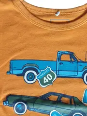 Vorschaubild 2 von Kinder T-Shirt Gr. 80 Orange Grafik Print Kurzarm Baumwolle