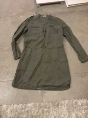 Vorschaubild 2 von Damen Freizeitkleid Gr. 38 Oliv Casual Hemdblusenkleid