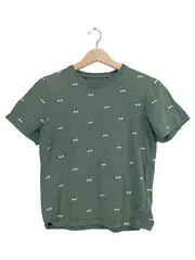 Vorschaubild 1 von Kinder T-Shirt Gr. 140 Grün mit Brillenmuster Casual