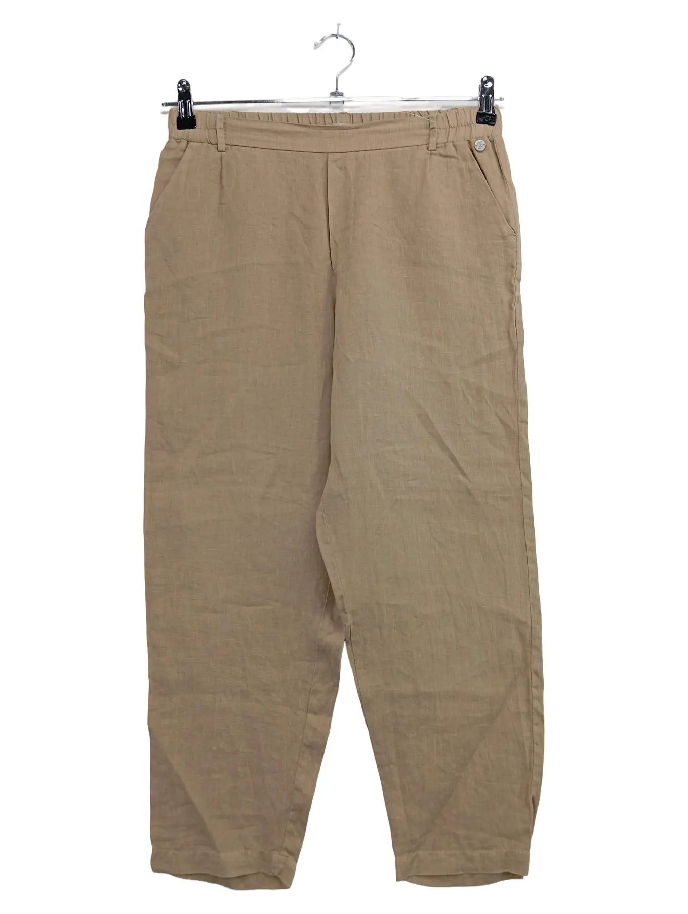 NILE Damen Stoffhose Leinenhose XS 34 Beige Casual Elegant