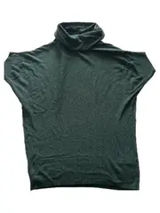 Vorschaubild 2 von Damen Rollkragenpullover Gr. 38/M Grün Kurzarm Viskose