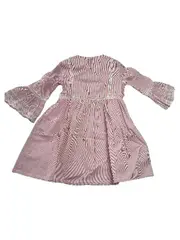 Vorschaubild 2 von BONHEUR DU JOUR Paris Mädchen Kleid Gr. 92 Gestreift Rosa Quasten