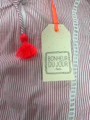 Vorschaubild 3 von BONHEUR DU JOUR Paris Mädchen Kleid Gr. 92 Gestreift Rosa Quasten