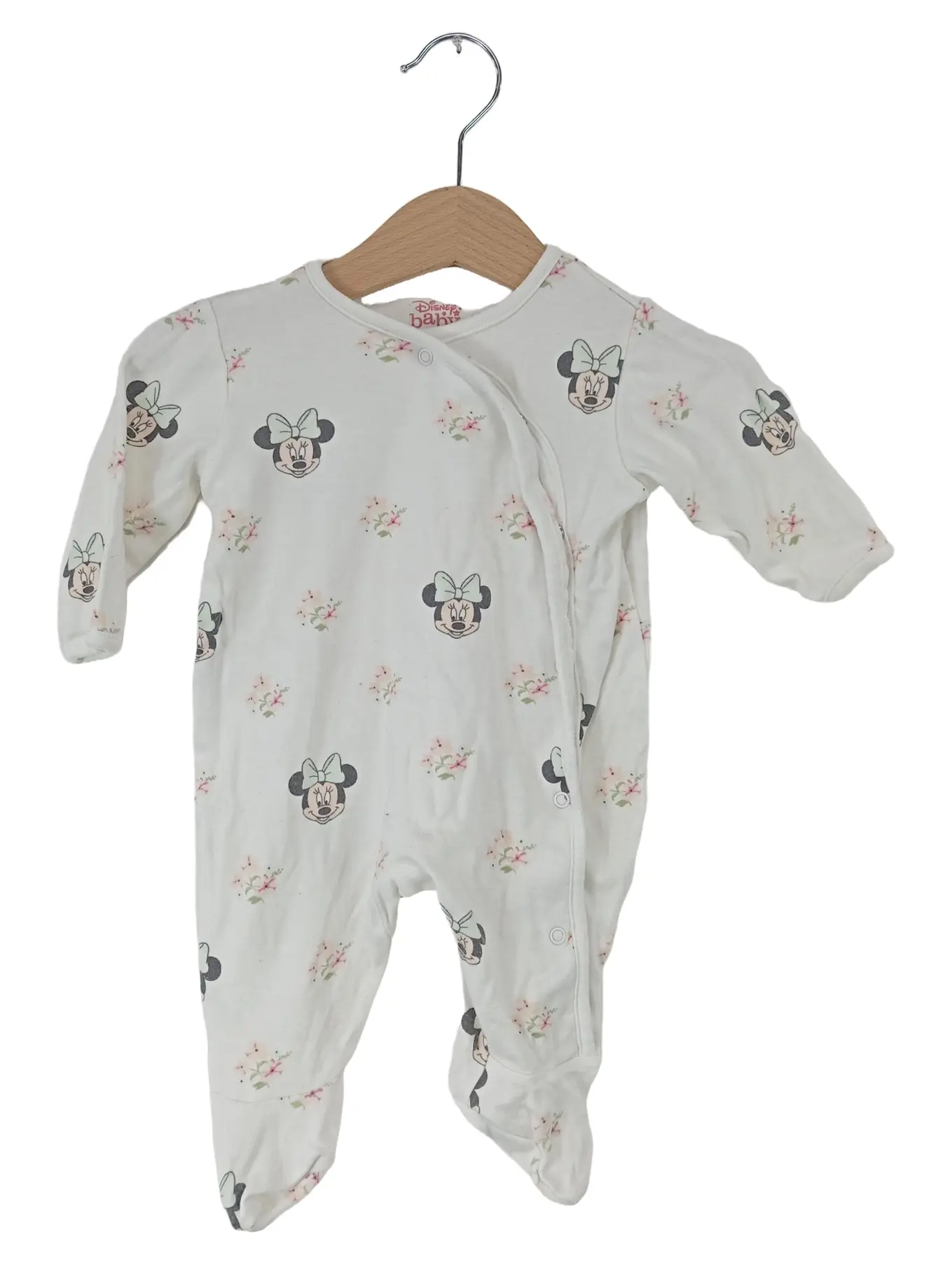 DISNEY Baby Body Mädchen Gr. 62 Weiß Minnie Mouse Blumen Baumwolle
