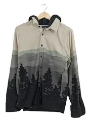 Vorschaubild 1 von Herren Fleecejacke Gr. S Mehrfarbig Wald Berge Outdoor Kapuze