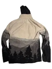 Vorschaubild 3 von Herren Fleecejacke Gr. S Mehrfarbig Wald Berge Outdoor Kapuze