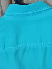 Vorschaubild 5 von Herren Freizeithemd Casual Langarm Türkis Gr. 50/L Baumwolle