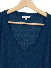 Vorschaubild 4 von Damen Top Shirt Blau Casual Lochmuster Einheitsgröße