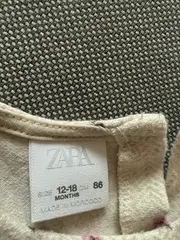 Vorschaubild 2 von Baby Mädchen Kleid Gr. 86 Beige Blumenmuster Rüschen Langarm
