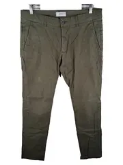 Vorschaubild 1 von Chino Hose Herren W34, L34 Oliv Khaki Slim Fit Stoffhose