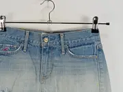 Vorschaubild 2 von Jeansshorts Damen W24 Blau Casual Fransen Logo