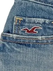 Vorschaubild 4 von Jeansshorts Damen W24 Blau Casual Fransen Logo