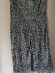 Vorschaubild 3 von Damen festliches Kleid Gr. 36 Elegant Braun Spitze Midikleid