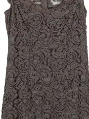 Vorschaubild 2 von Damen festliches Kleid Gr. 36 Elegant Braun Spitze Midikleid