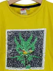 Vorschaubild 2 von Ninjago Kinder T-Shirt Gr. 128 Gelb Tiermotiv Pailletten Baumwolle