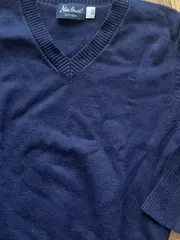 Vorschaubild 3 von Max Kruse Kinder Pullover Gr. 104 Blau Basic Baumwolle V-Ausschnitt