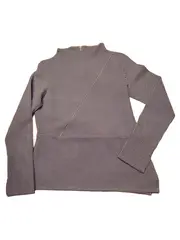 Vorschaubild 2 von Damen Pullover Gr. 40 L Blau Strukturmuster Asymmetrisch