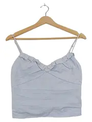 Vorschaubild 1 von Damen Top L Blau Feminin mit Trägern & Rüschen