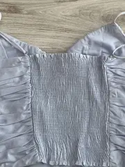 Vorschaubild 3 von Damen Top L Blau Feminin mit Trägern & Rüschen
