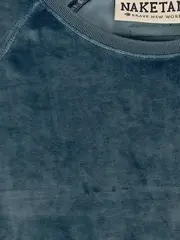 Vorschaubild 3 von Damen Sweatshirt Gr. S Petrol Casual Samt Optik