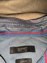 Vorschaubild 3 von Herren Freizeithemd Slim Fit Gr. 41-42 Blau Gestreift Baumwolle