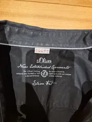 Vorschaubild 4 von Herren Freizeithemd Langarm Slim Fit Schwarz Gr. L Baumwolle