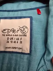 Vorschaubild 5 von Damen Hemdbluse Türkis Gr. 36/S Klassisch Baumwolle Langarm