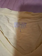 Vorschaubild 3 von Damen T-Shirt Gelb V-Ausschnitt Organic Cotton Gr. L