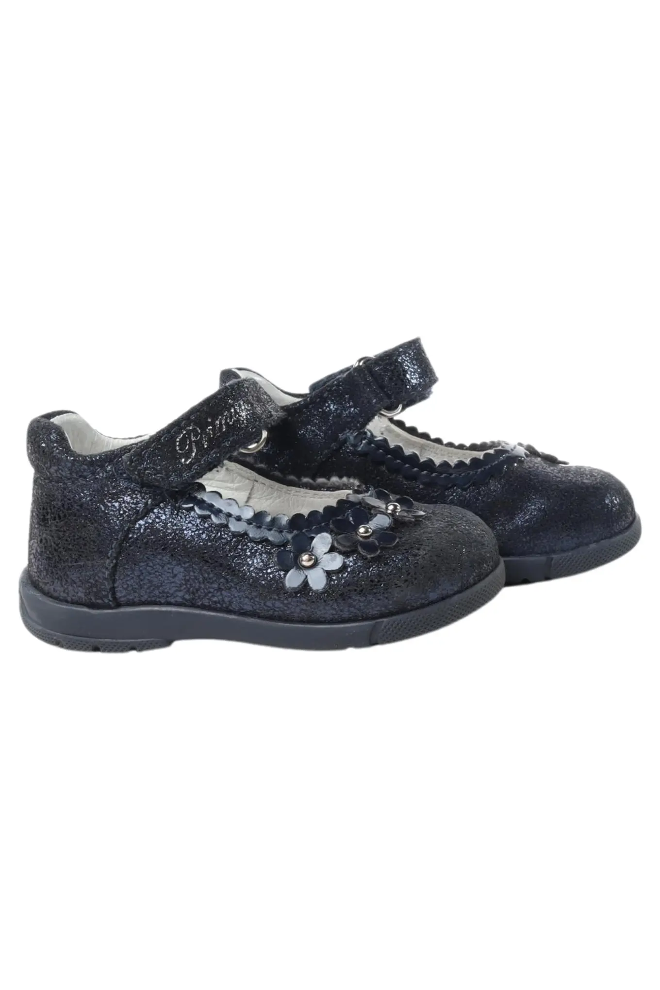 PRIMIGI Kinder Ballerinas Gr. 27 Blau Glitzer Blumen Klettverschluss