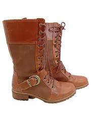 Vorschaubild 1 von Damen Stiefel Leder Braun Gr. 37.5 Schnürstiefel
