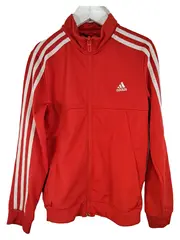 Vorschaubild 1 von Trainingsjacke Kinder Gr. 140 Rot Weiß 3 Streifen Sportjacke