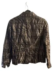 Vorschaubild 2 von Damen Blazer Gr. 40 Grau Kariert Strass Elegant Business Jacke