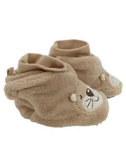 Vorschaubild 1 von Kinder Hausschuhe Gr. 17/18 Beige Tiermotive Baby Plüsch Pantoffeln